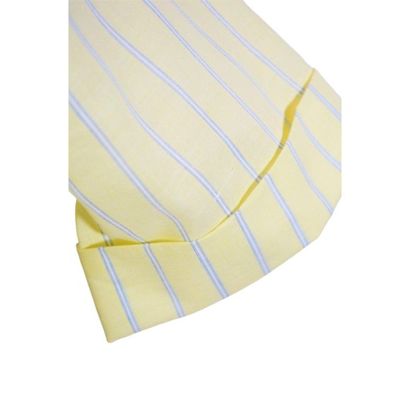 Vintage 1960s Yellow Stripe Dress Blue Mod Shift | W 40" - Picture 4 of 5